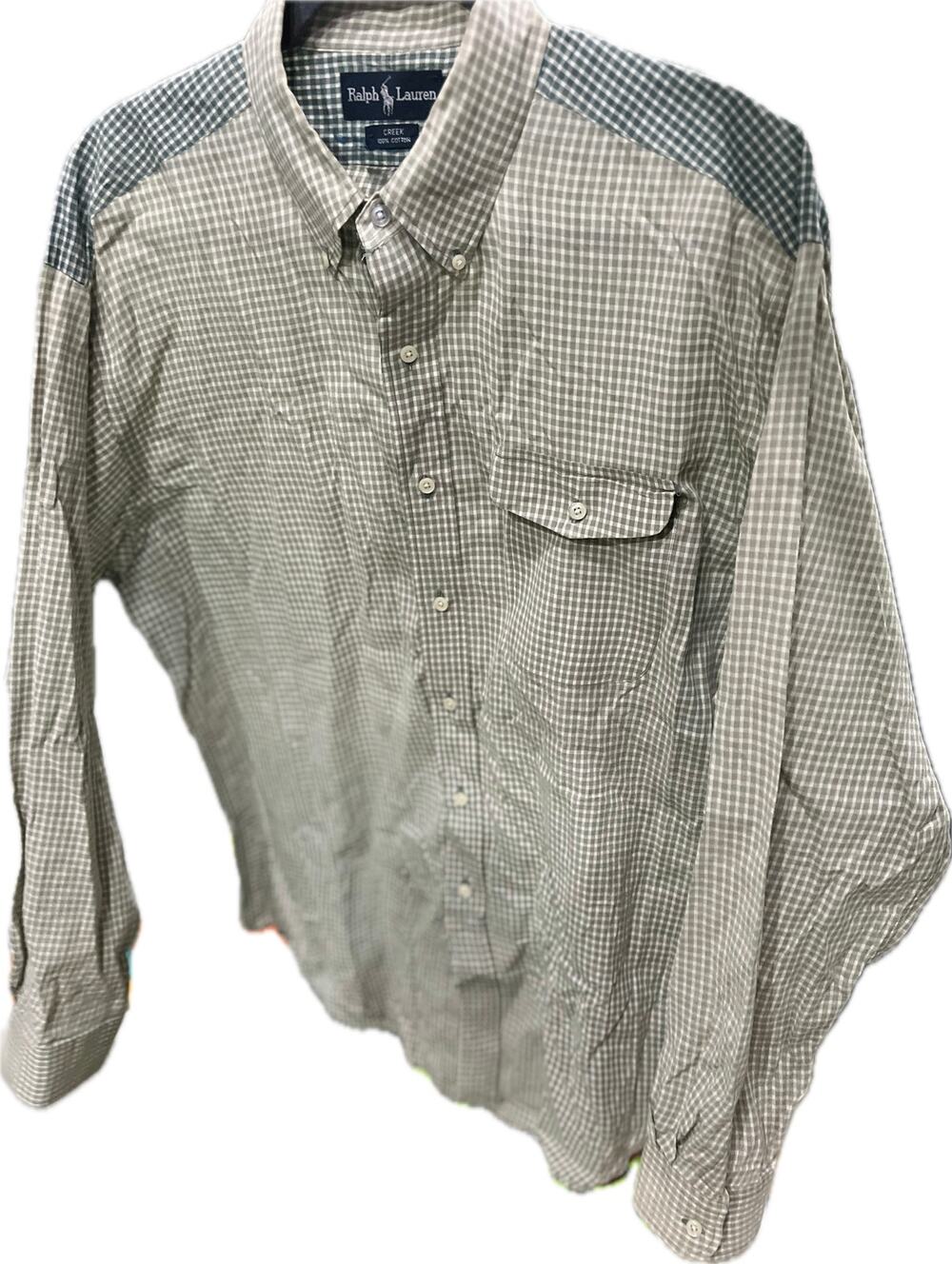 Vintage Ralph Lauren Men’s Creek Checkv Button Down Long Sleeve Shirt Size L